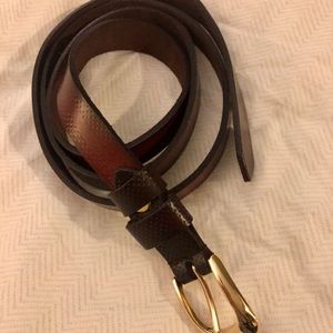 Leather Belt with Gold Buckle!